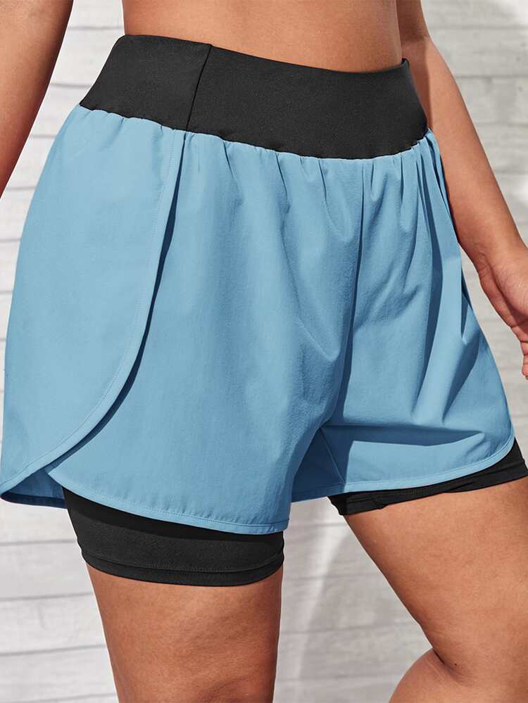 2 en 1 shorts deportivos - Azul - Añade 1