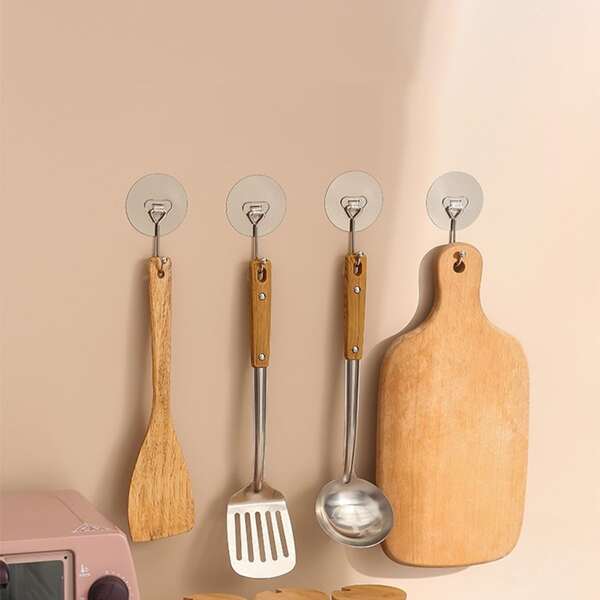 

4pcs Stainless Steel Wall Hook, Silver