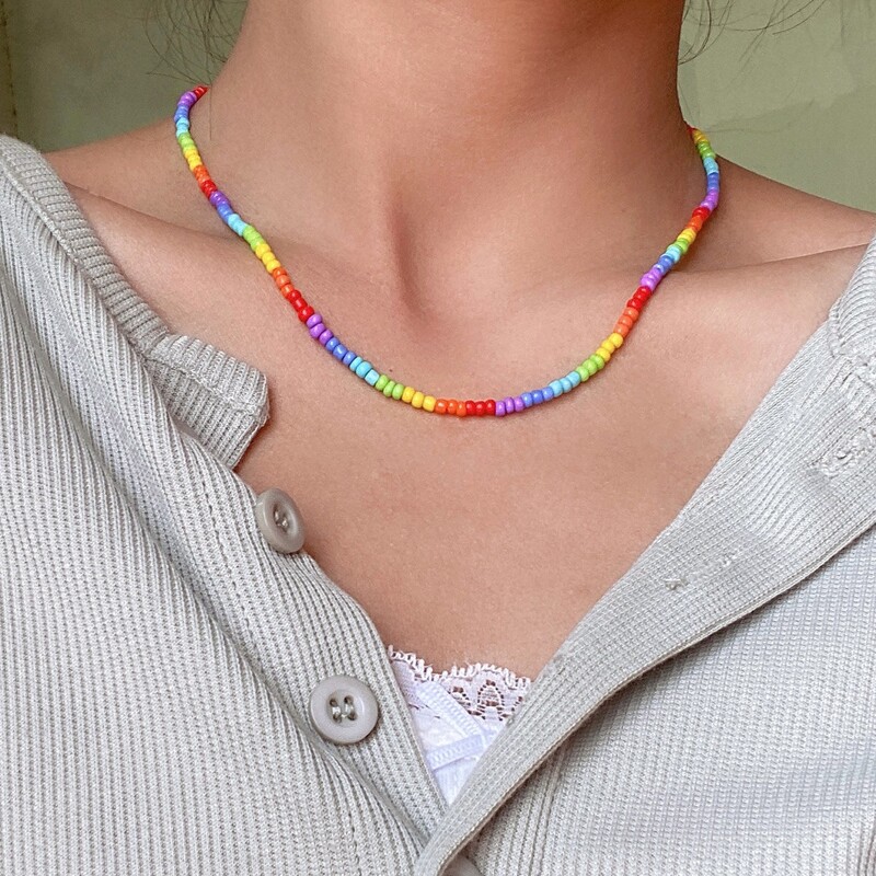 

Colorful Beaded Necklace, Multicolor
