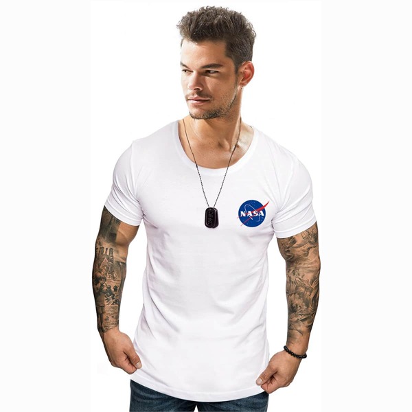 

Men Letter Graphic Short Sleeve Tee, White