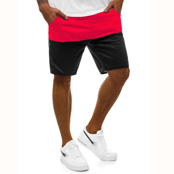 

Men Two Tone Slant Pocket Track Shorts, Multicolor
