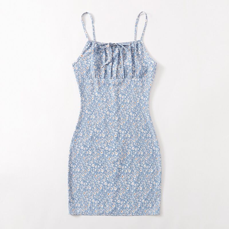 

Ditsy Floral Ruched Bust Cami Dress, Blue