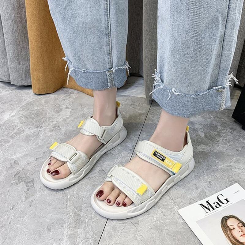 

Velcro Strap Sport Sandals, Beige