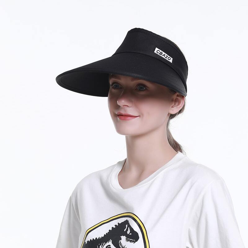 

Letter Embroidered Visor Hat, Black