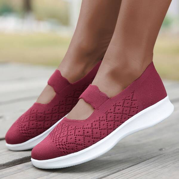 

Mesh Panel Sport Shoes, Red