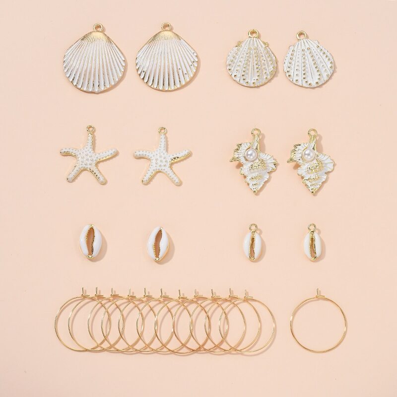 

Shell & Starfish Design DIY Jewelry Accessory Set, White