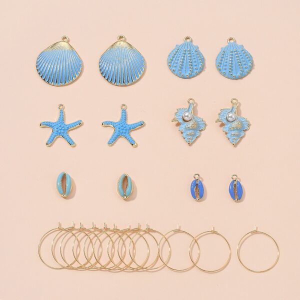 

Shell & Starfish Design DIY Jewelry Accessory Set, Blue