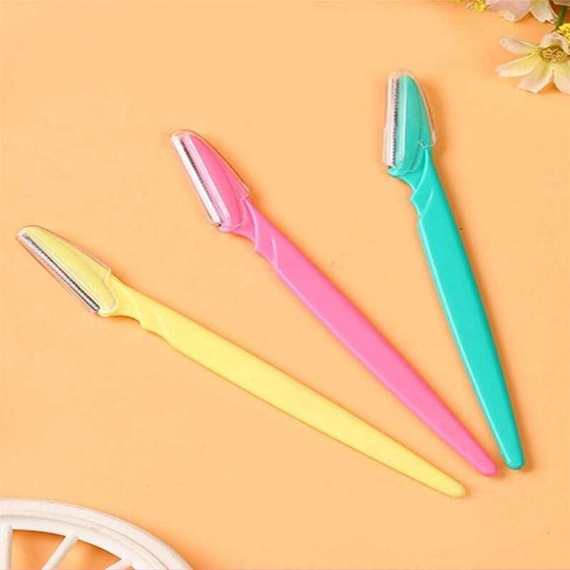 

3pcs Random Color Eyebrow Trimming Knife, Multicolor