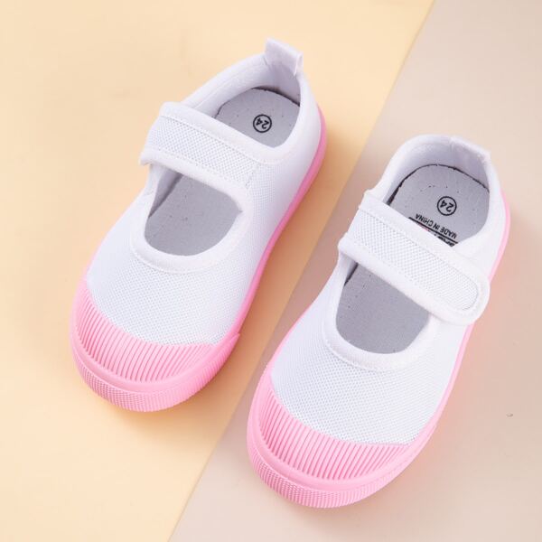 

Girls Two Tone Mary Jane Flats, White