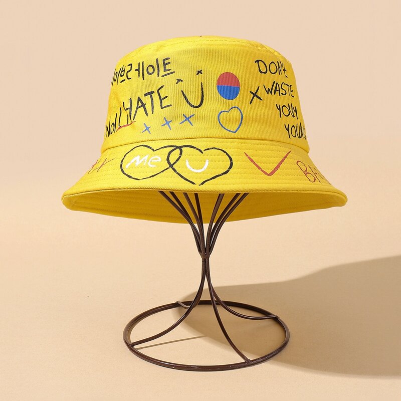 

Alphabet Graffiti Bucket Hat, Yellow