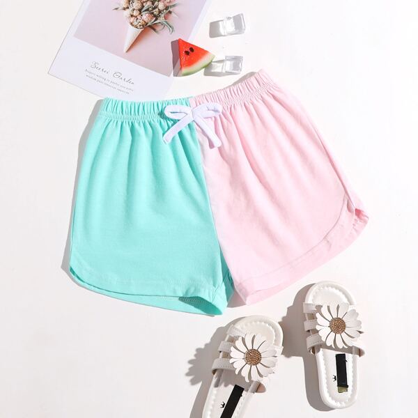 

Toddler Girls Two Tone Bow Shorts, Multicolor