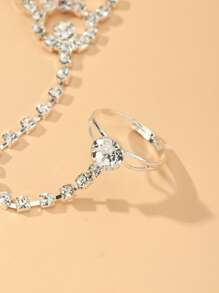 Rhinestone Trang trí Găng tay đeo tay - Bạc - Xem 3