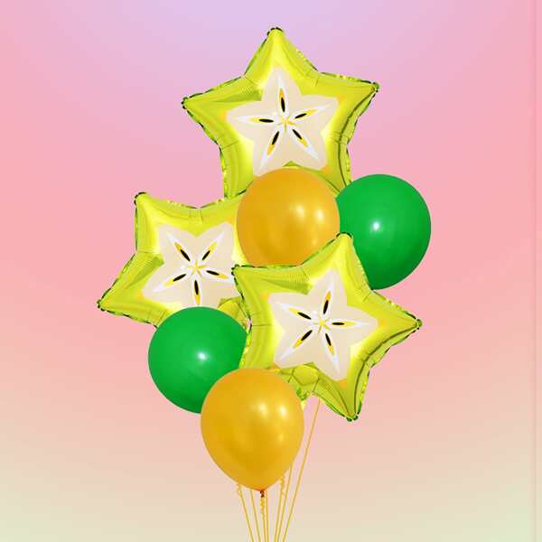 

9pcs Carambola Balloon Set, Multicolor