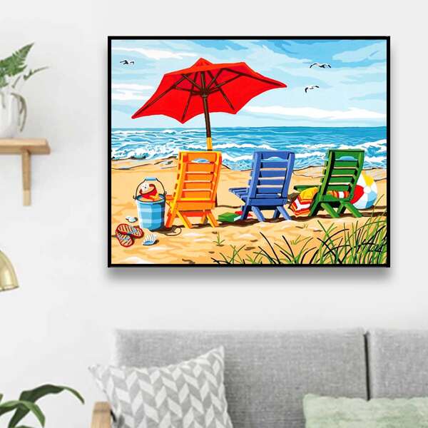 

Beach Pattern Diamond Painting Without Frame, Multicolor