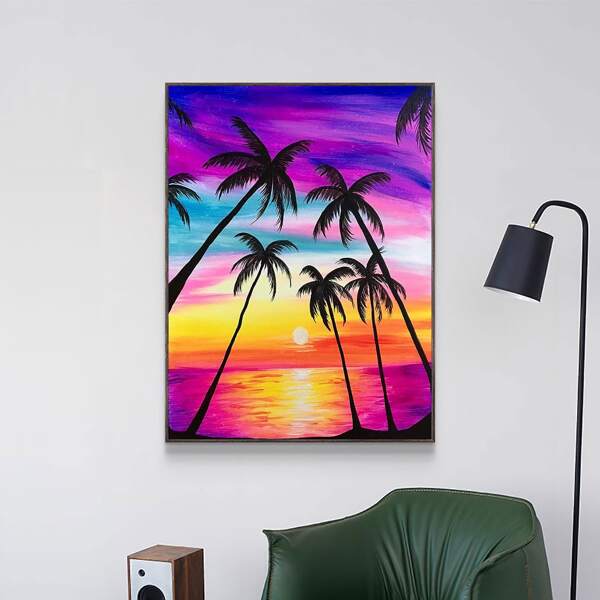 

Coconut Tree Pattern Diamond Painting Without Frame, Multicolor