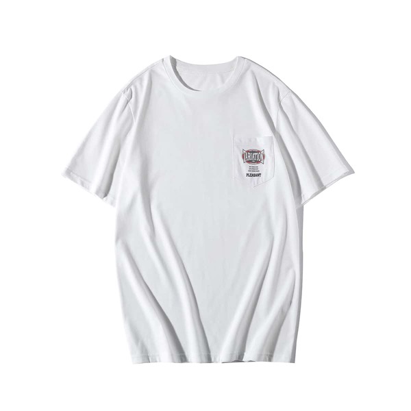 

Men Letter Graphic Pocket Detail Tee, White