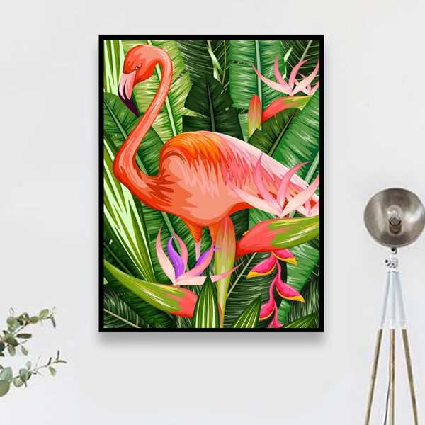 

Flamingo Pattern Diamond Painting Without Frame, Multicolor