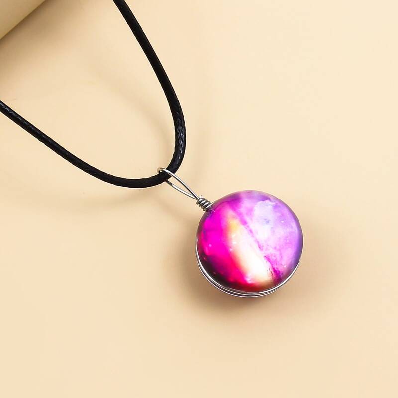 

Round Ball Charm Necklace, Multicolor