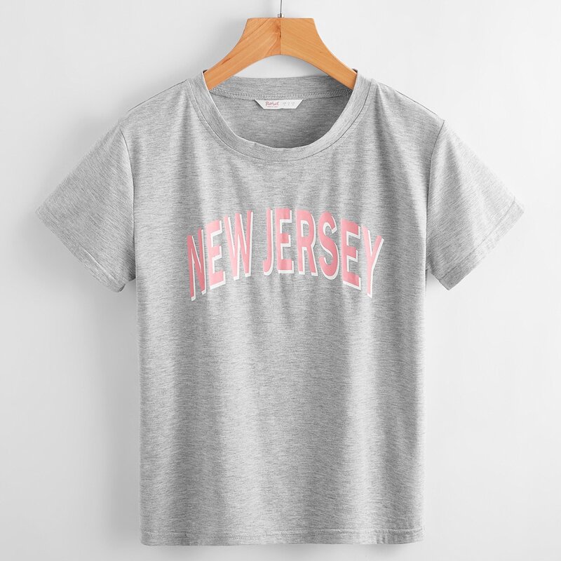 

Letter Print Tee, Light grey