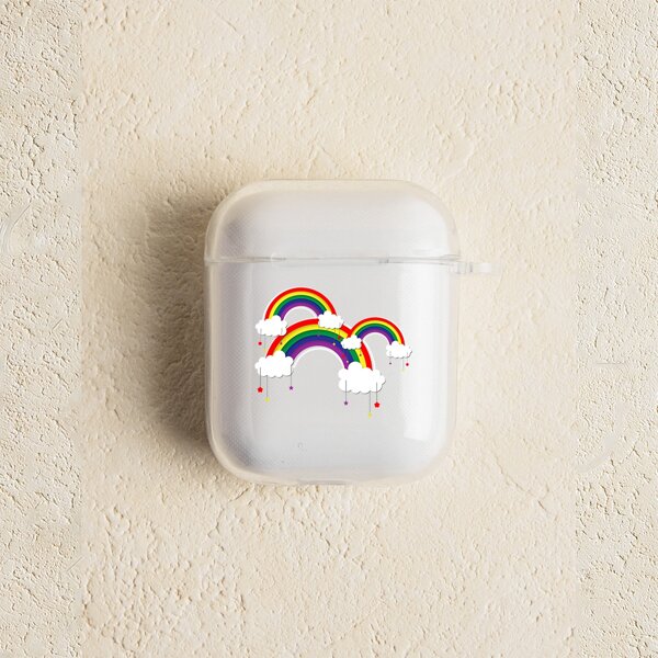 

Rainbow Pattern Clear Case For Airpods