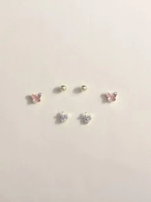 3對海星裝飾耳釘 - 彩色 - 查看 1