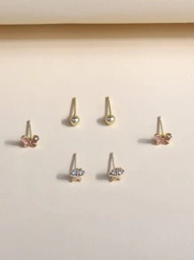 3對海星裝飾耳釘 - 彩色 - 查看 3