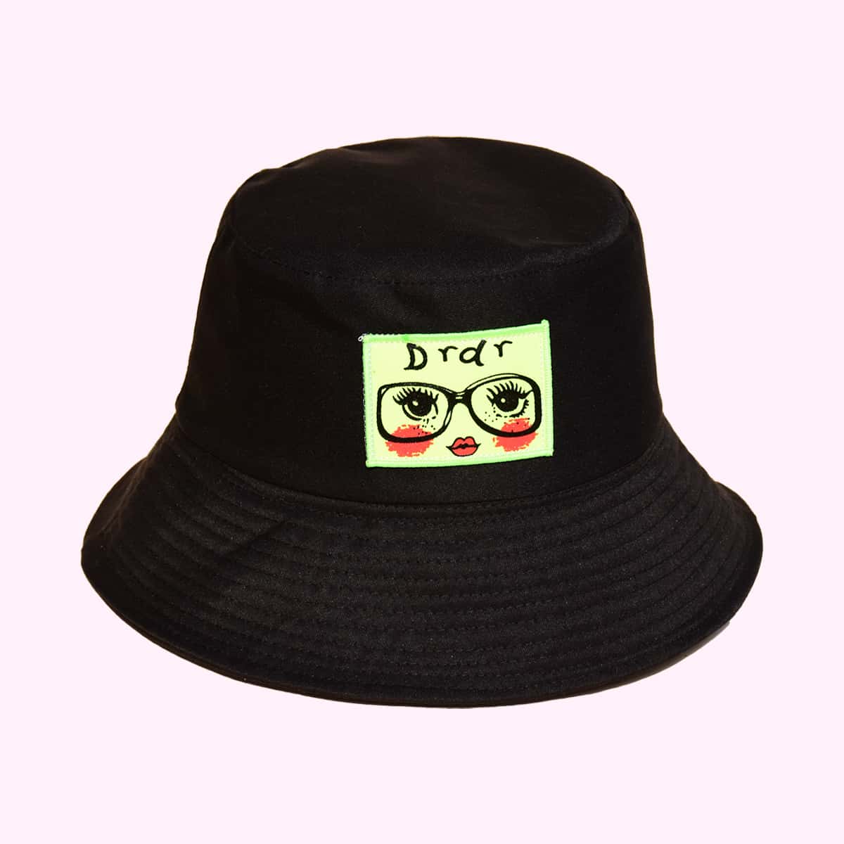 

Cartoon Print Bucket Hat, Black