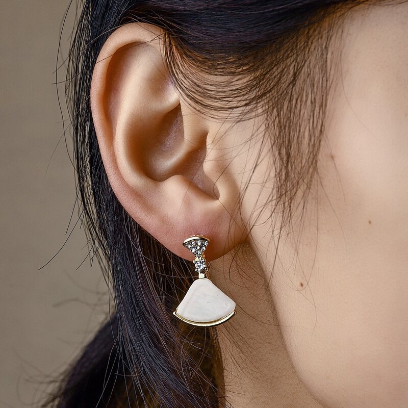 

Rhinestone Fan Earrings, Multicolor