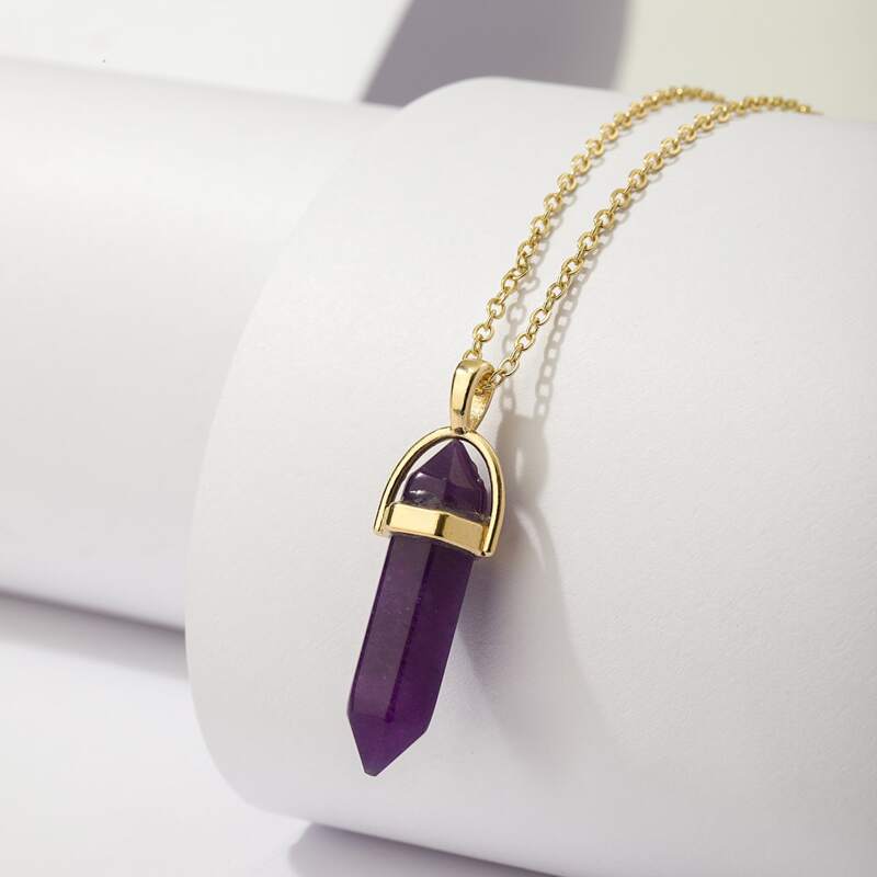 

Crystal Pendant Necklace, Purple
