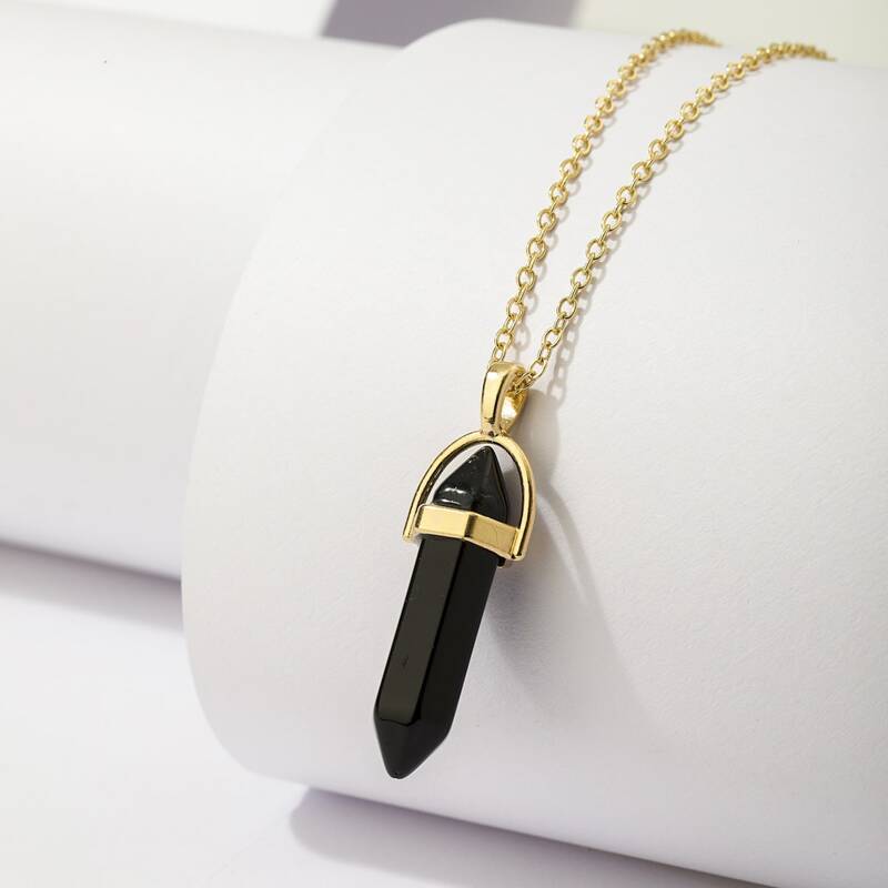 

Crystal Pendant Necklace, Black
