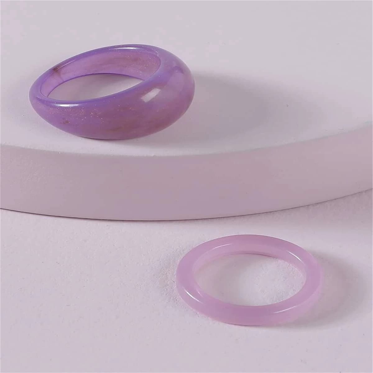 

2pcs Resin Ring, Purple