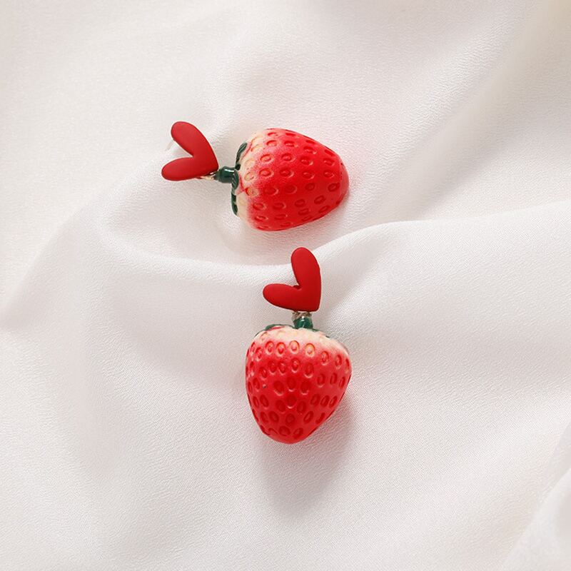 

Strawberry Drop Earrings, Red