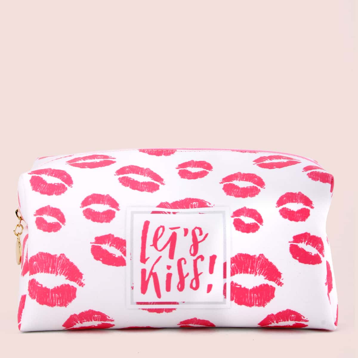 

Lip Print Square Makeup Bag, Multicolor