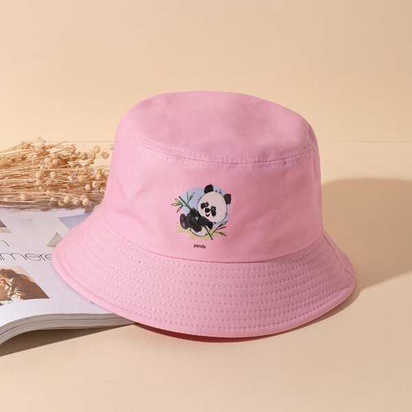 

Cartoon Graphic Bucket Hat, Pink