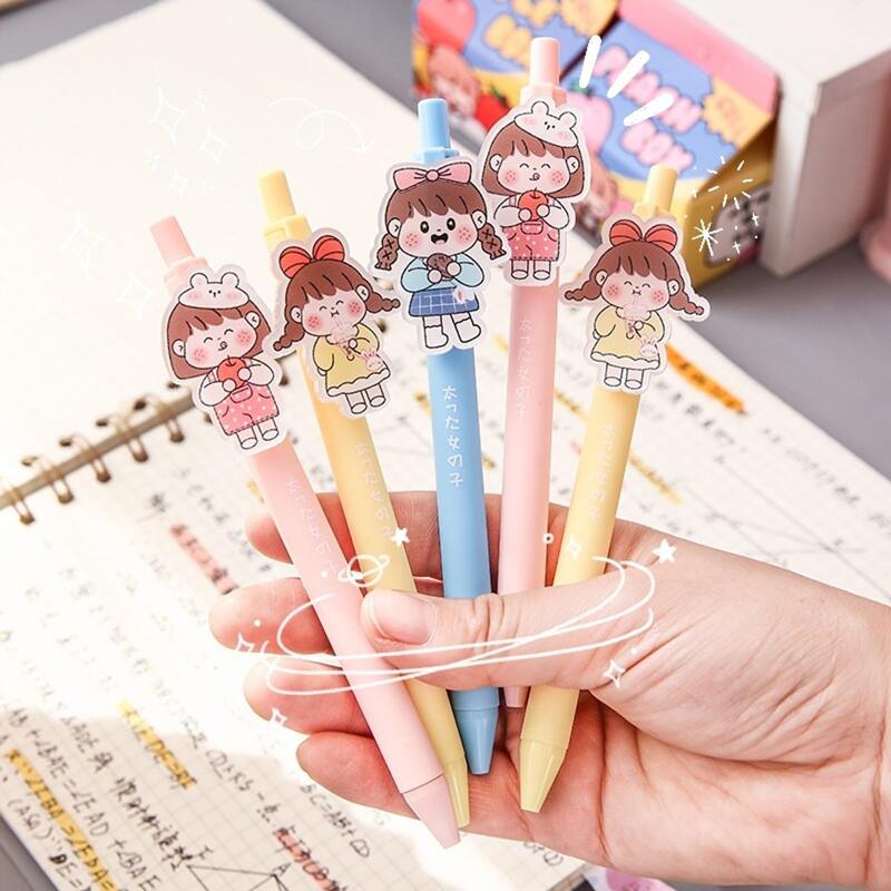 

1pc Random Cartoon Girl Press Gel Pen, Multicolor