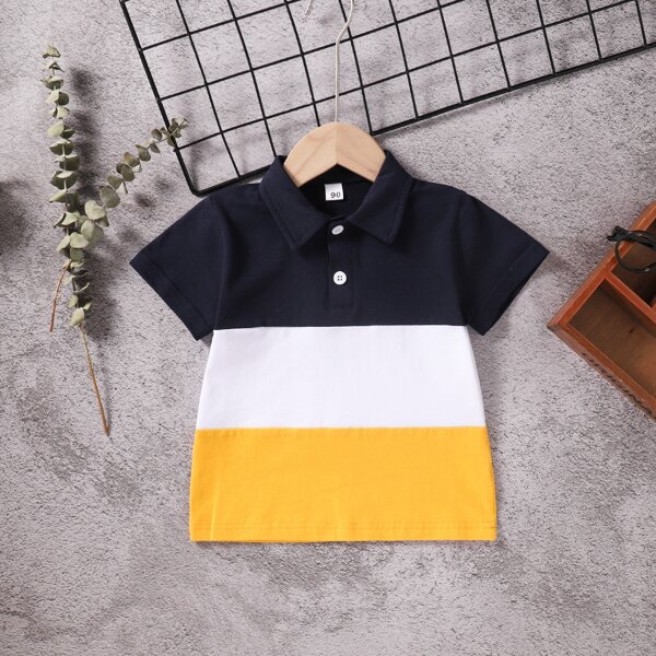

Toddler Boys Cut And Sew Panel Polo Shirt, Multicolor