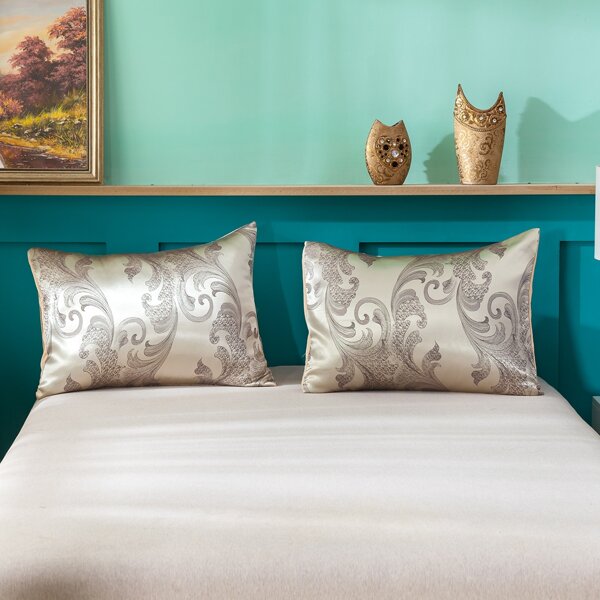 

1pair Jacquard Pattern Pillowcase Without Filler, Multicolor