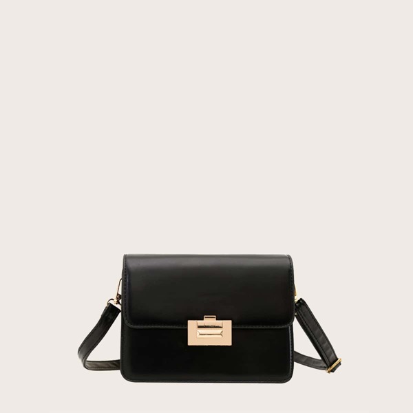 

Minimalist Flap Crossbody Bag, Black