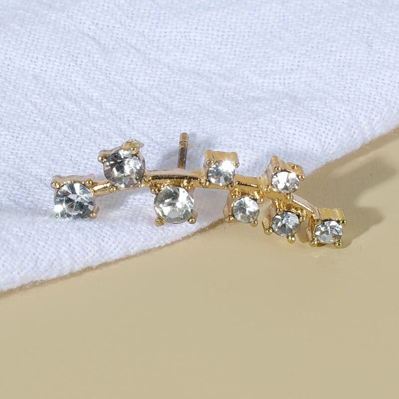 1pc Rhinestone Stud Earring, Multicolor