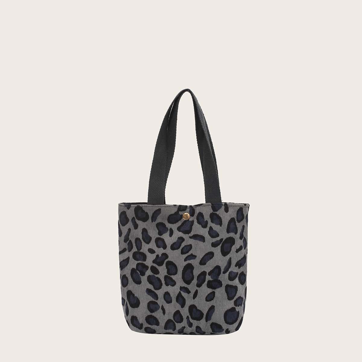

Leopard Satchel Bag, Grey