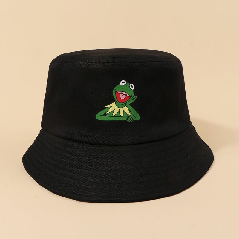

Cartoon Frog Bucket Hat, Black