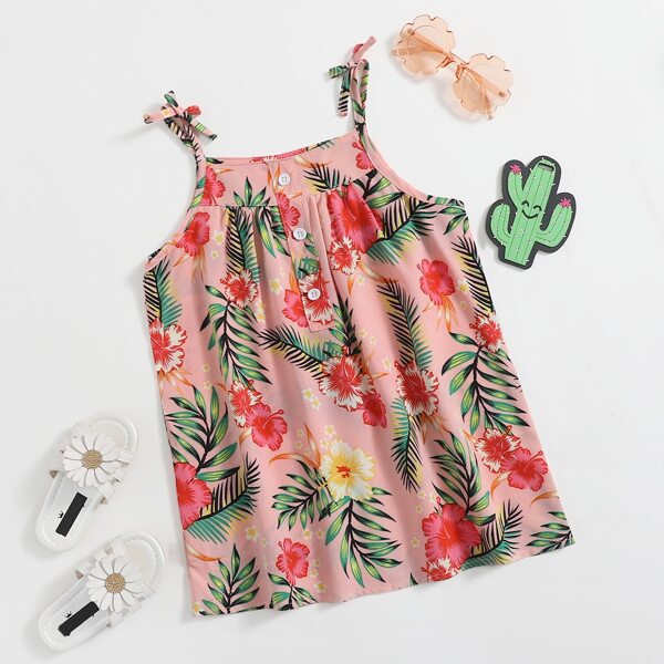 

Toddler Girls Floral And Tropical Print Cami Dress, Multicolor