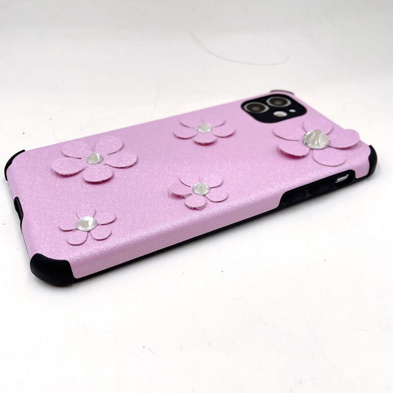 

Rhinestone Flower Decor Phone Case, Baby pink