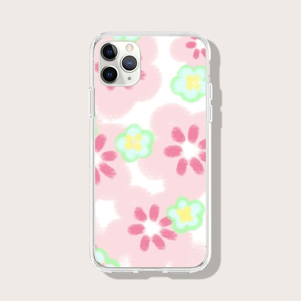 

Flower Pattern Clear Phone Case, Multicolor