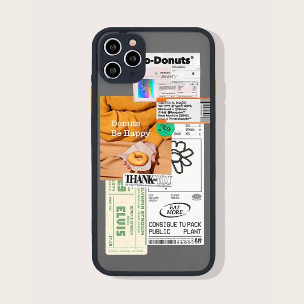 

Чехол для iPhone с текстовым принтом, Многоцветный
