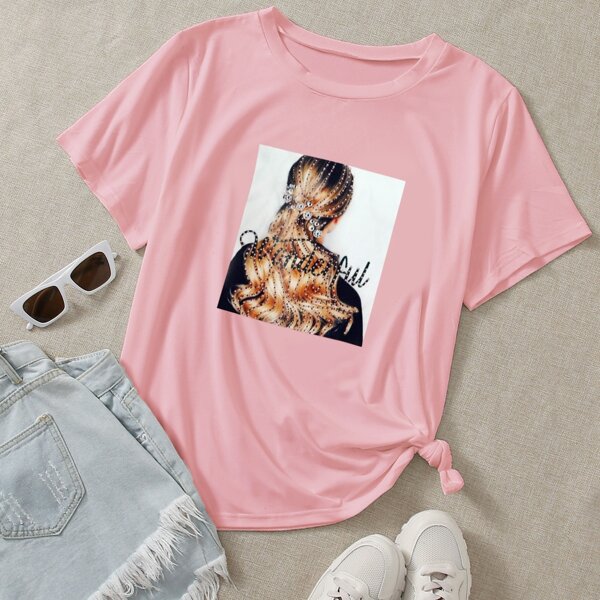

Plus Figure & Letter Graphic Tee, Baby pink
