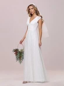 EVERPRETTY Lace Maxi Prom Dress - White - View 7