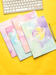 1pc Planet Print Random Notebook - Multicolor - View 1