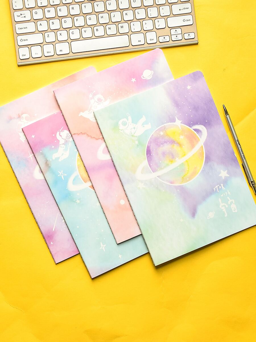 1pc Planet Print Random Notebook - Multicolor - View 1