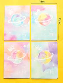 1pc Planet Print Random Notebook - Multicolor - View 2
